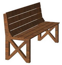 Bench 3D Model Preview #b5803fbf