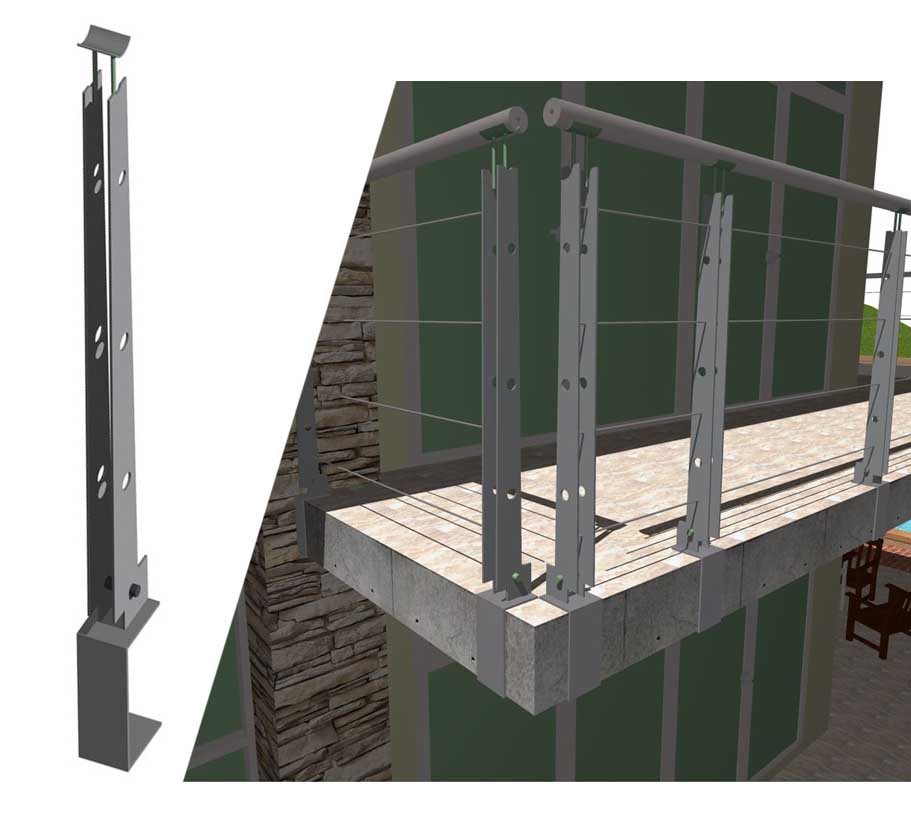 balustrade steel 3D Model Preview #9467475e