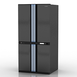 refrigerator sharp sj f77pcsl 3D Model Preview #66aa1006