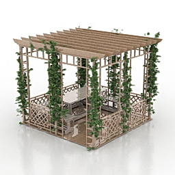 pergola 3D Model Preview #c4f80d70