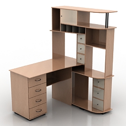 3D Computer desk preview