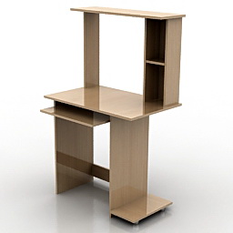 3D Computer desk preview