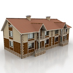 cottage duble 3D Model Preview #5e68a5b5