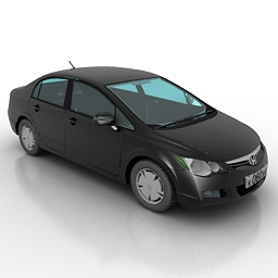 car honda civic sedan 3D Model Preview #00ffade7