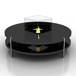 fireplace art flame o-shape 3D Model Preview #32744859