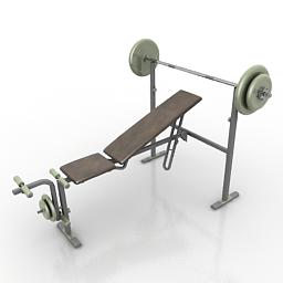 barbell stand gym 3D Model Preview #27352313