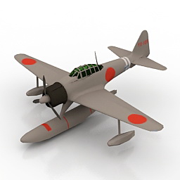 airplane a6m2n l 3D Model Preview #e2aa463e