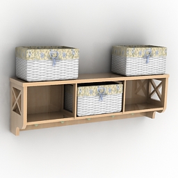 shelf with baskets 3D Model Preview #6b164134