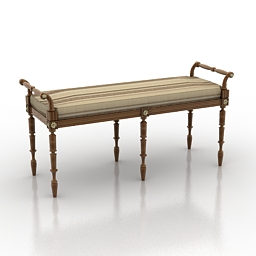 seat drexelheritage accents francais 305 760 bench 3D Model Preview #369c9266