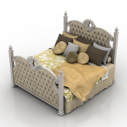 "Luxury Furniture 3D Models 001 Bed nightstand" - Interior Collection preview