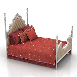"Luxury Furniture 3D Models 002 Bed Nightstand" - Interior Collection preview