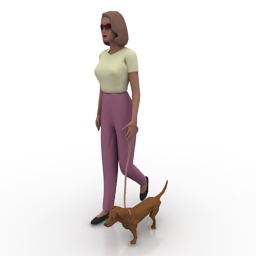 woman with dog 3D Model Preview #91d803c4
