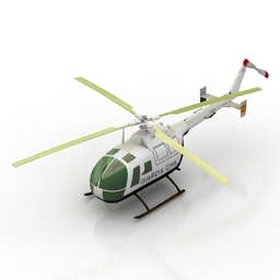 helicopter bo105 3D Model Preview #4bc3c119