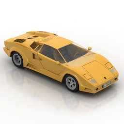 car lamborghini countach 25th anniversary 3D Model Preview #bfaf9133