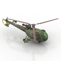 helicopter alouette 3D Model Preview #0f813418