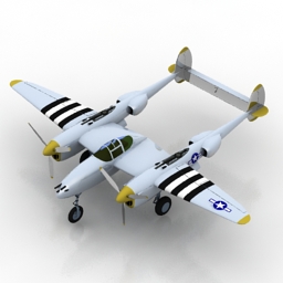 airplane p38j 3D Model Preview #f20d9cb5