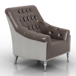 armchair mayfair tufted r091-03 3D Model Preview #2001dd4c