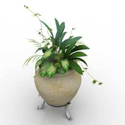 vase with flower 3D Model Preview #61df2197