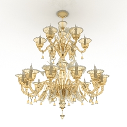 luster arte di murano bianco cristallo 3D Model Preview #b5c73712