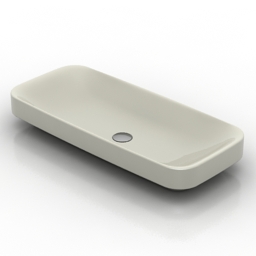 sink appoggio 90x40 azzurra 3D Model Preview #3771734a