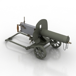 machine gun maxim 3D Model Preview #475009b0