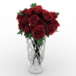 vase roses 3D Model Preview #730ee218
