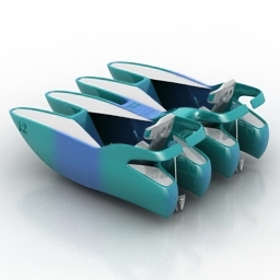 catamaran boat 3D Model Preview #9652e9a1