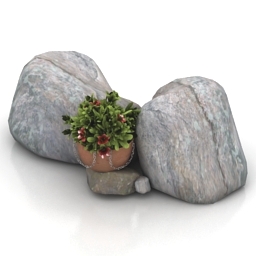 flower stone decor 3D Model Preview #a197fe76