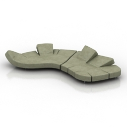 sofa edra flap leaster 3D Model Preview #e2c091bf