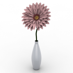 vase flower gerbera 3D Model Preview #9a586700