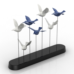 figurine birds 3D Model Preview #88cf2a56