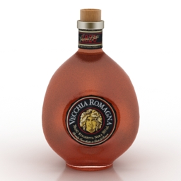 bottle brandy vecchia romagna 3D Model Preview #776444c9