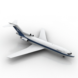 airplane boeing 727 3D Model Preview #9a360e94