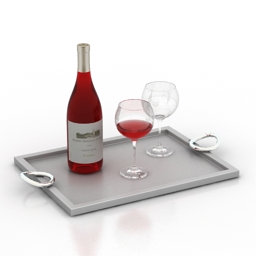 set glass bottle 3D Model Preview #502927e5