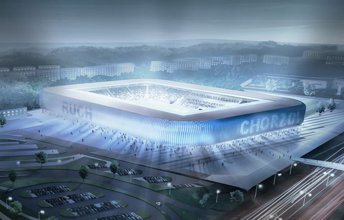 Stadium for Ruch Chorzow club, Chorzow, Poland