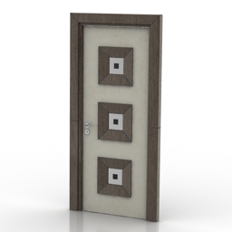 door new design porte mondrian cuoio 916 qq 3D Model Preview #2f301560