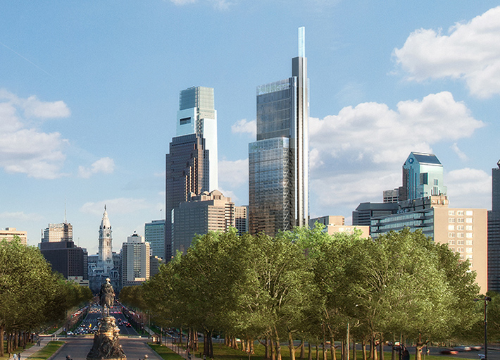 59-storey Comcast tower, Philadelphia, USA