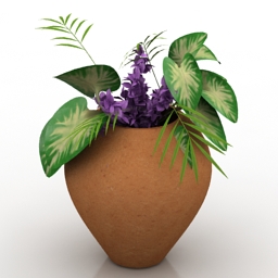 vase flowers 3D Model Preview #648029f5