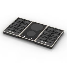 gas stove kuppersbusch cooktop oven 3D Model Preview #1c922970
