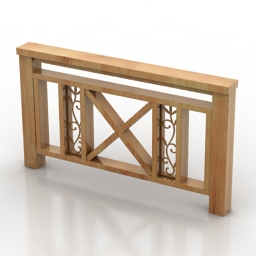 fence wood 3D Model Preview #eda56ede