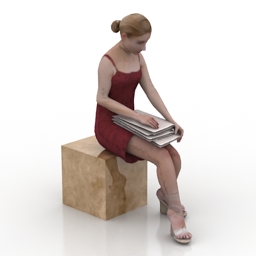 woman seating 3D Model Preview #19df523e