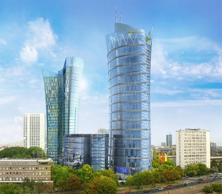 Warsaw Spire tower, Warsaw, Poland