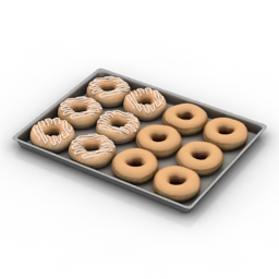 tray donuts 3D Model Preview #67a6d489