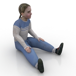 girl sitting 1 3D Model Preview #34662a08