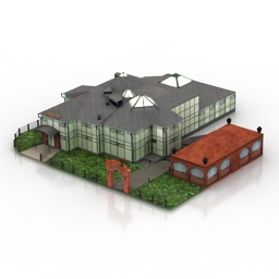 building cafe greenhouse 3D Model Preview #e41545c6