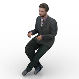 man sitting 3D Model Preview #e860be15