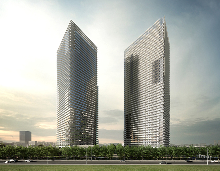 Richard Meier's Harumi residential towers, Tokyo, Japan