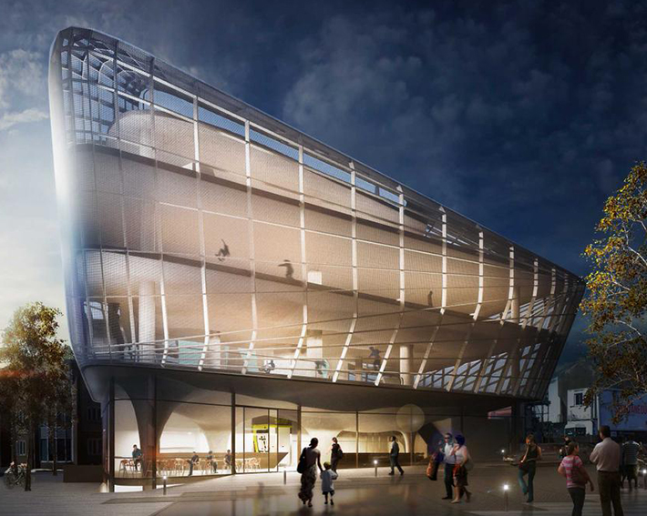 World's first multi-storey skatepark, Folkestone, UK