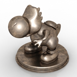 figurine yoshi in bronze 3D Model Preview #004df919