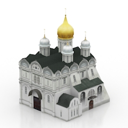 cathedral archangel cathedral moscow buildings 3D Model Preview #6923e279